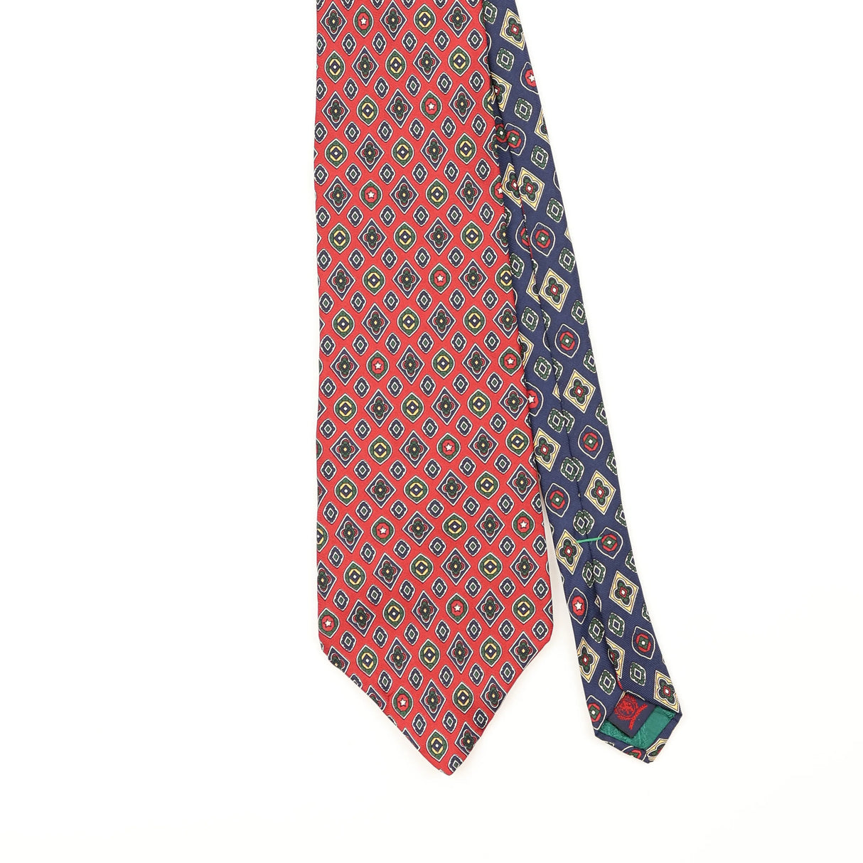 Front Front Detail of Vintage 1990's Tommy Hilfiger Geometric Patterned Tie