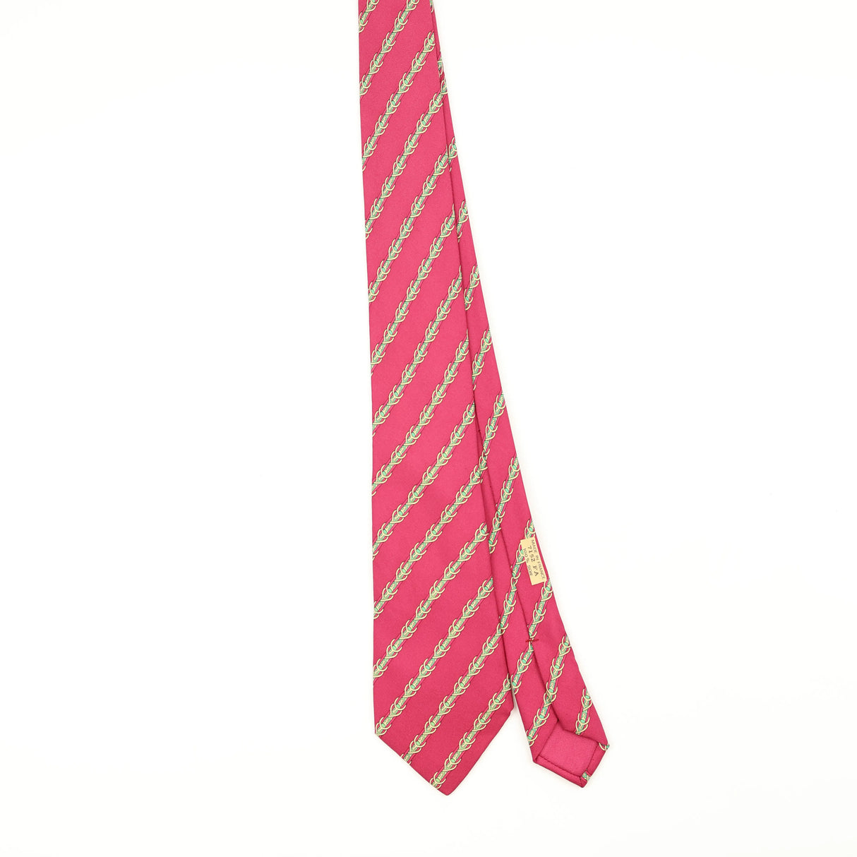 Front Front of Vintage 1990's Hermès Chain Link Striped Patterned Tie