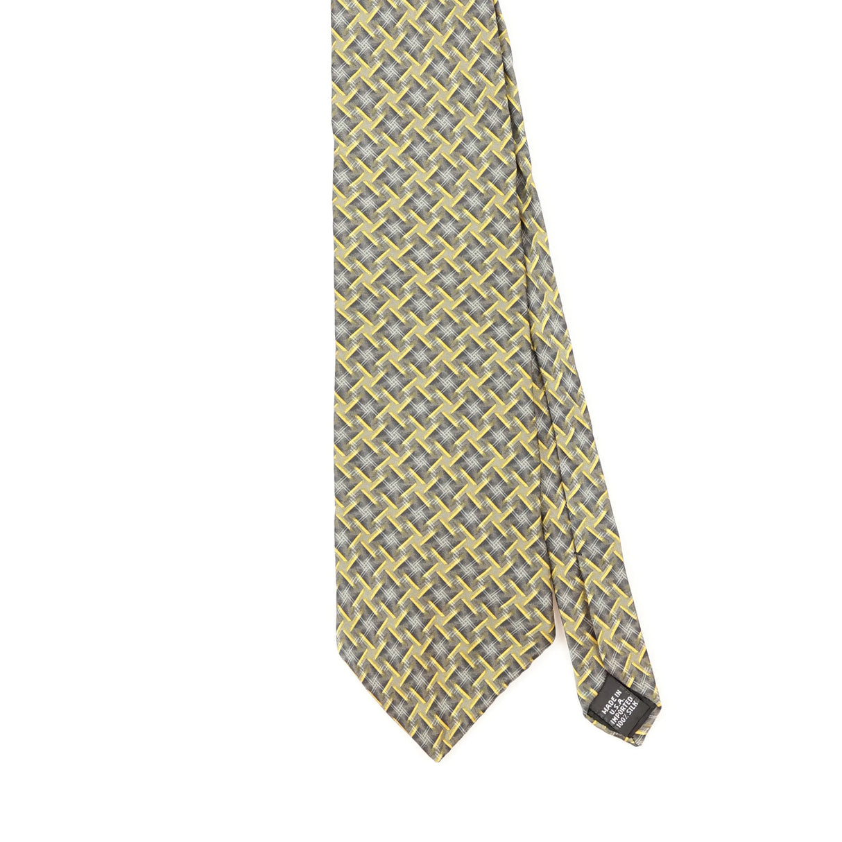 Front Front Detail of Vintage 1990's Wembley Geometric Patterned Tie