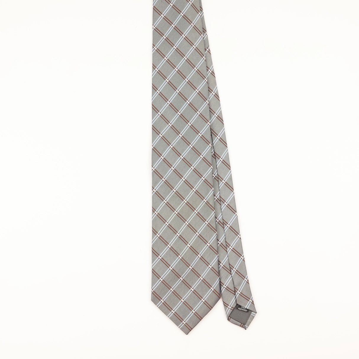 Front of Vintage 1990's Brioni Check Patterned Tie