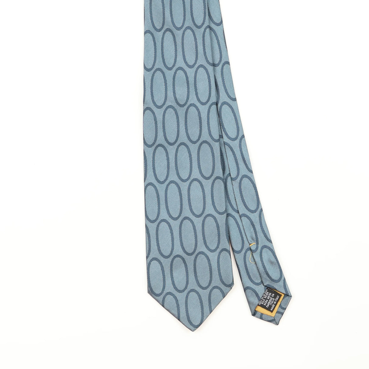 Front Detail of Vintage 1990's Yves Saint Laurent Geometric Patterned Tie