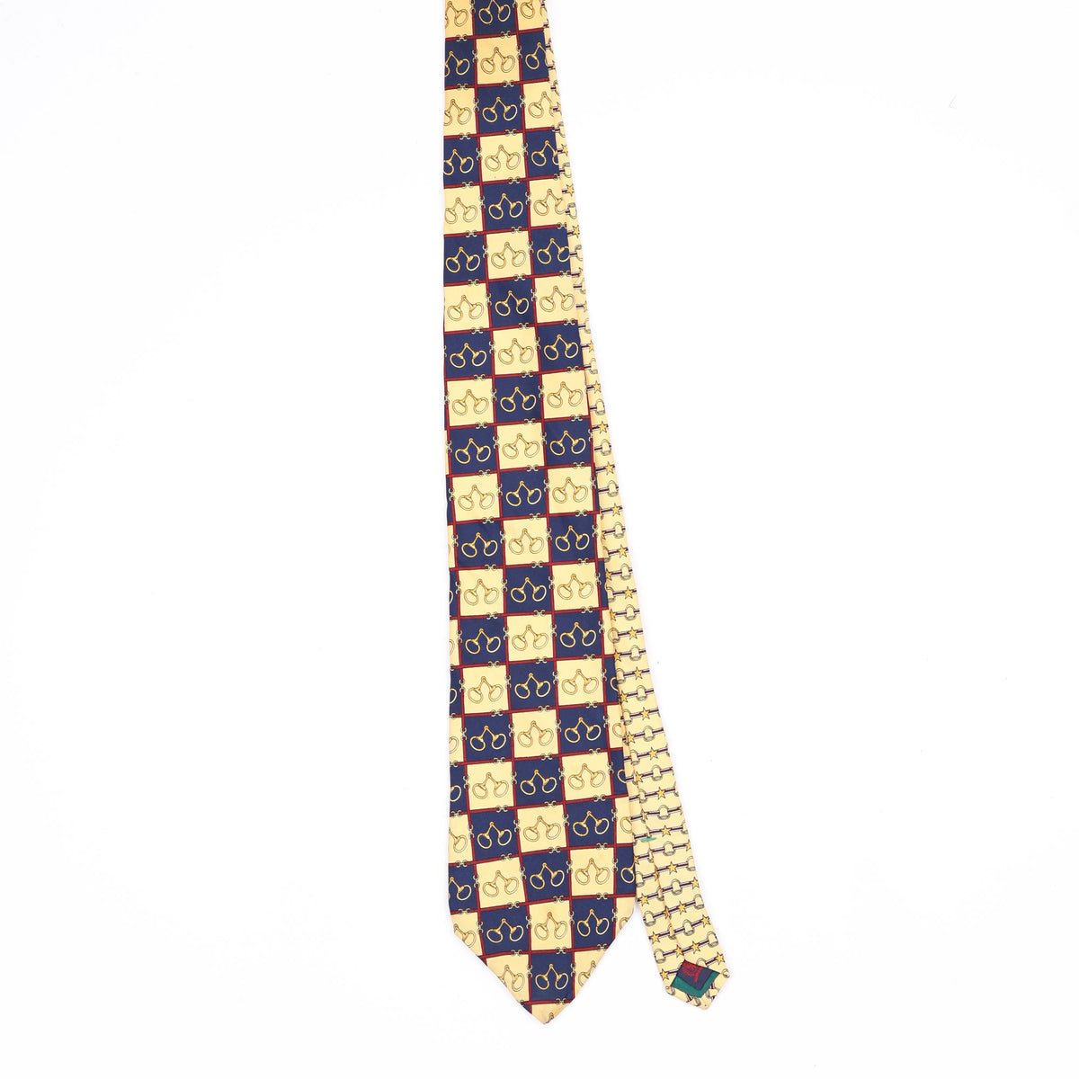 Front Front of Vintage 1990's Tommy Hilfiger Equestrian Geometric Patterned Tie