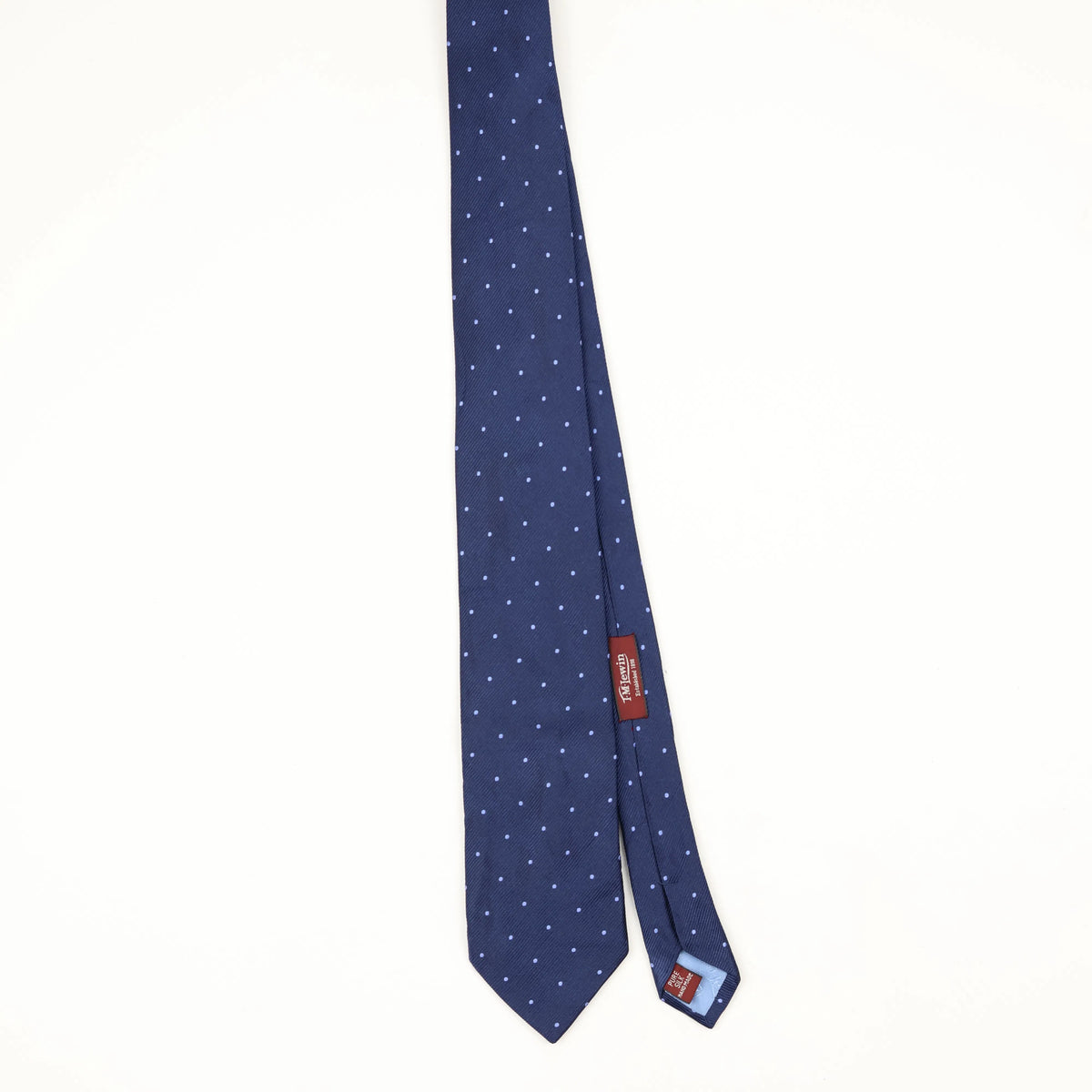 Front Front of Vintage T.M. Lewin Polka Dot Patterned Tie