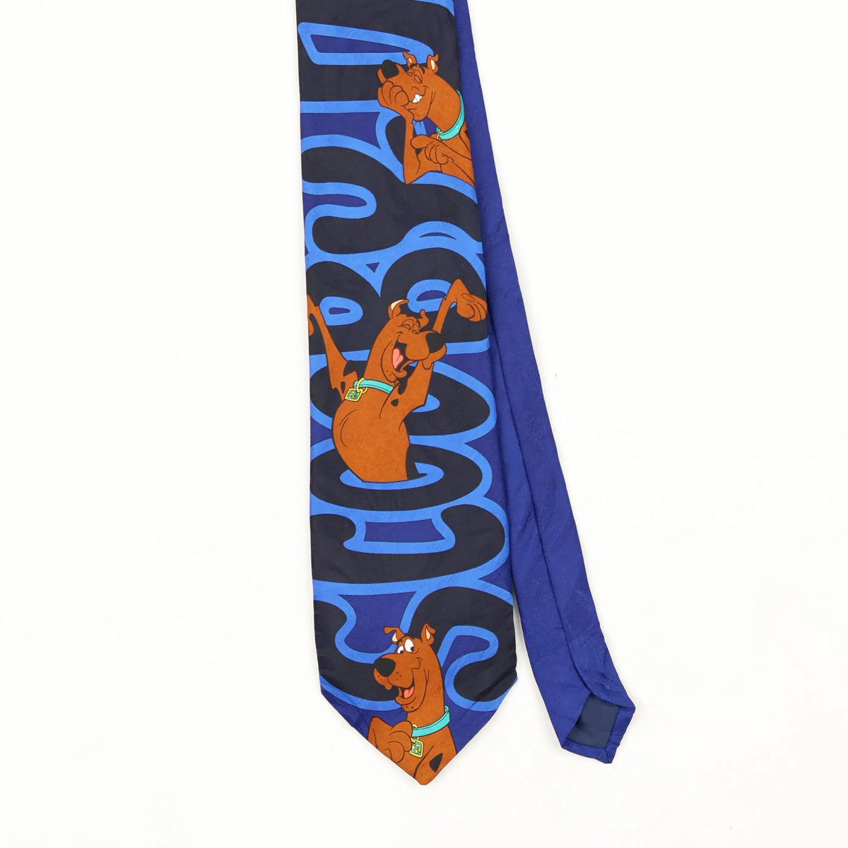 Front Front Detail of Vintage 1990's Scooby Doo Cartoon Patterned Tie