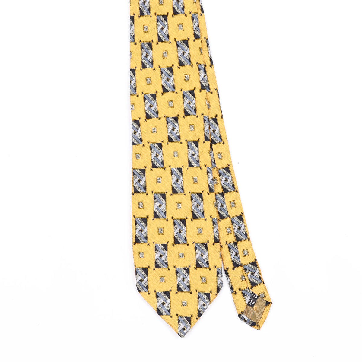 Front Front Detail of Vintage 1990's Geometric Patterned Tie