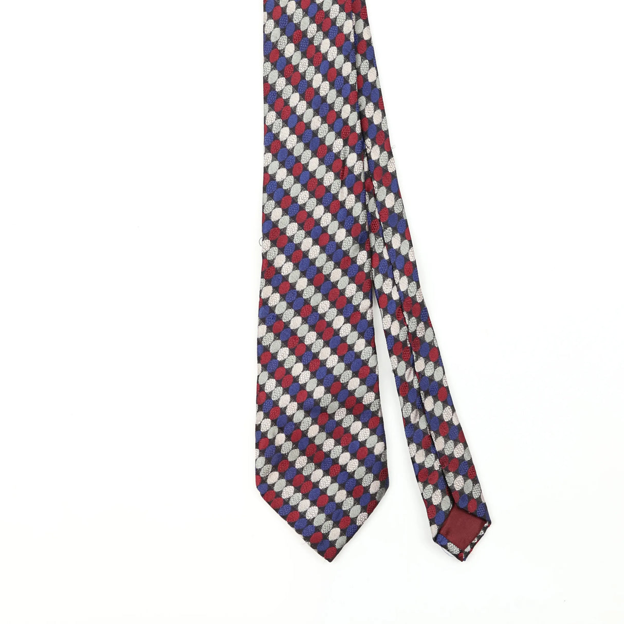 Front Front Detail of Vintage 1990's Geometric Patterned Tie