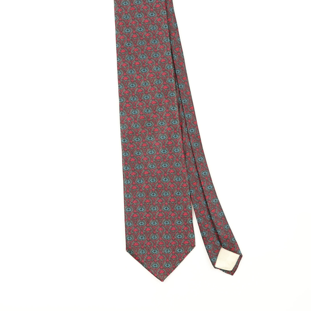 Front Front Detail of Vintage 1990's Guy Laroche Geometric Patterned Tie