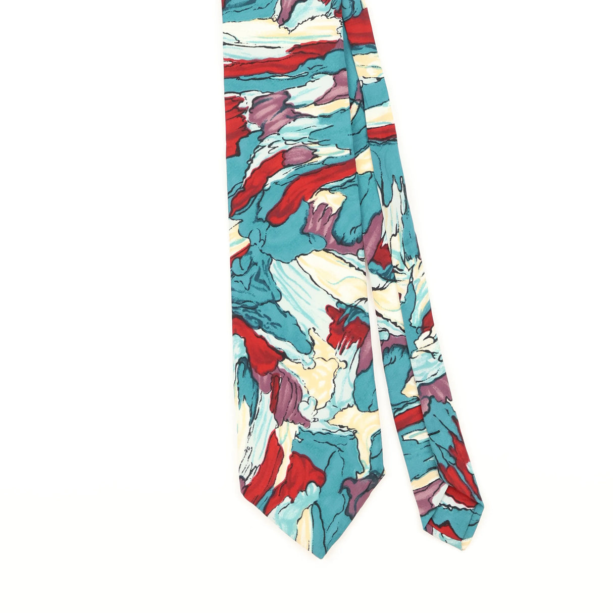 Front Detail of Vintage 1980's Abstract Patterned Tie
