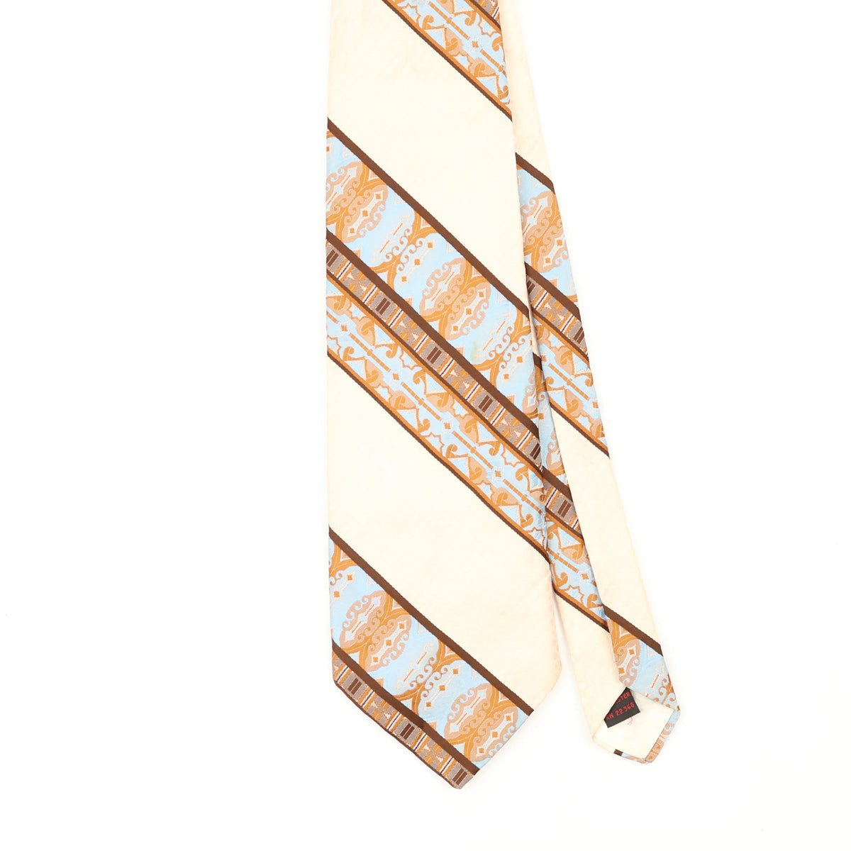 Front Front Detail of Vintage 1980's Striped Patterned Tie