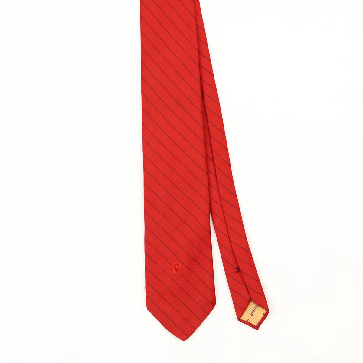 Front Front Detail of Vintage 1980's Pierre Cardin Striped Patterned Tie