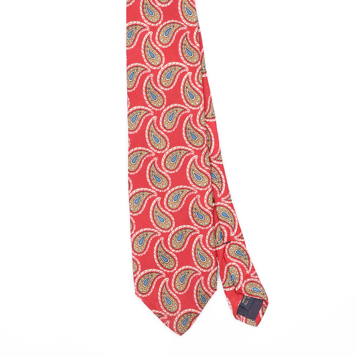 Front Front Detail of Vintage 1990's Abercrombie & Fitch Paisley Patterned Tie