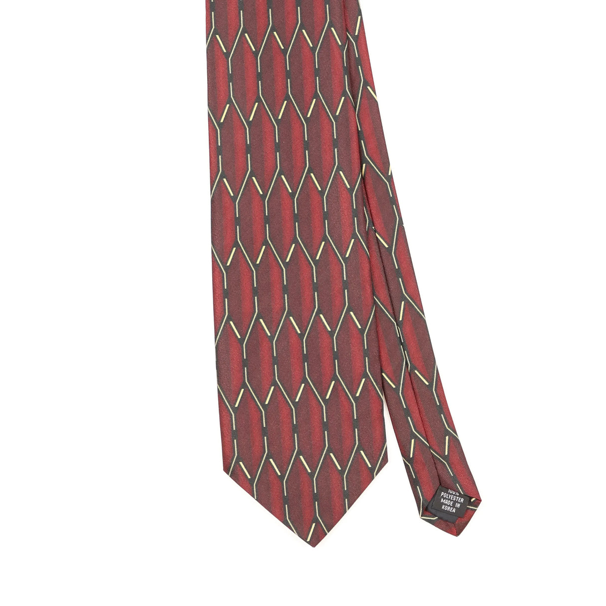 Front Front Detail of Vintage 1990's Geometric Patterned Tie