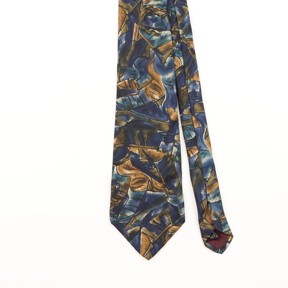 Front Detail of Vintage 1990's Van Heusen Abstract Patterned Tie