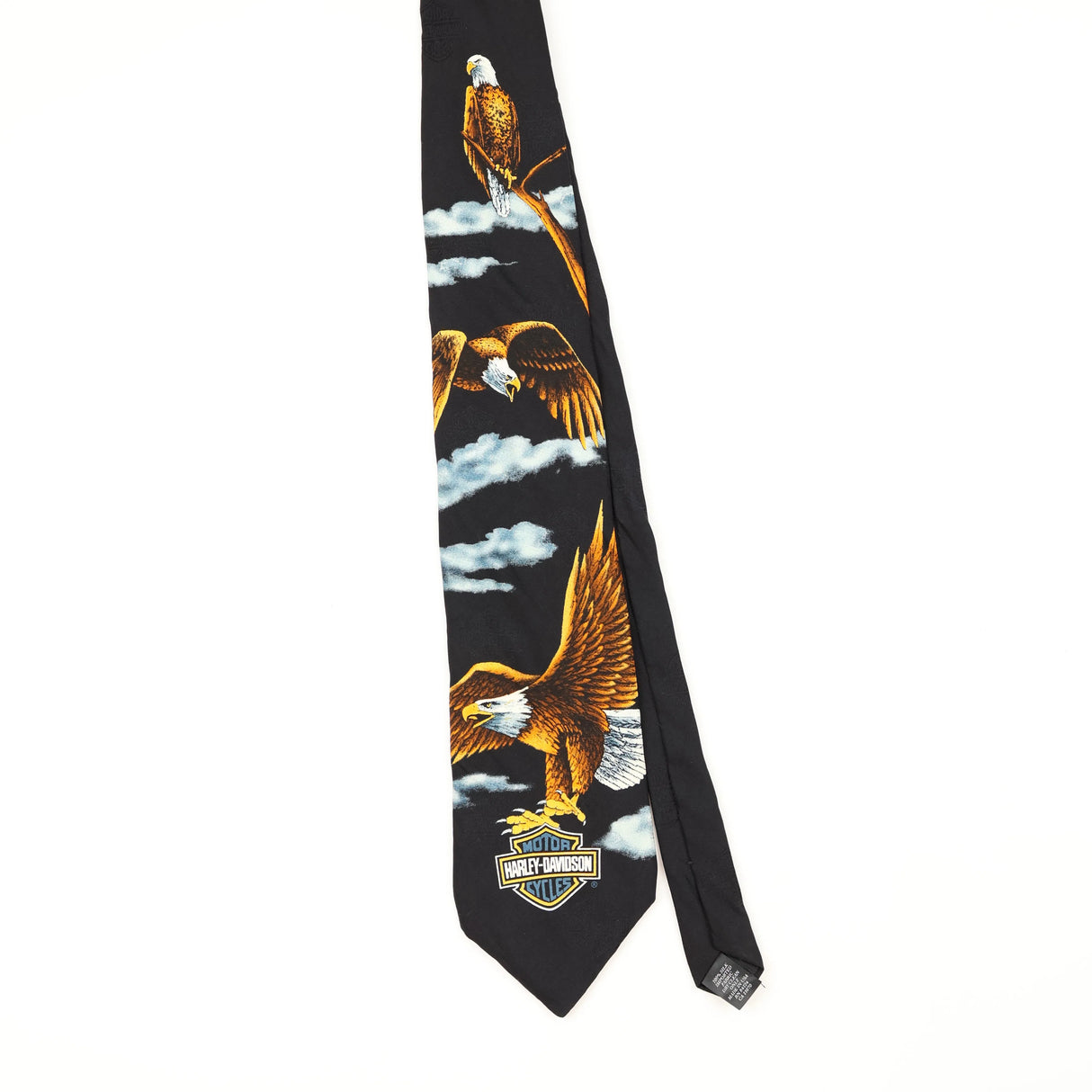 Front Front of Vintage 1990's Ralph Marlin Harley Davidson Animal Print Patterned Tie