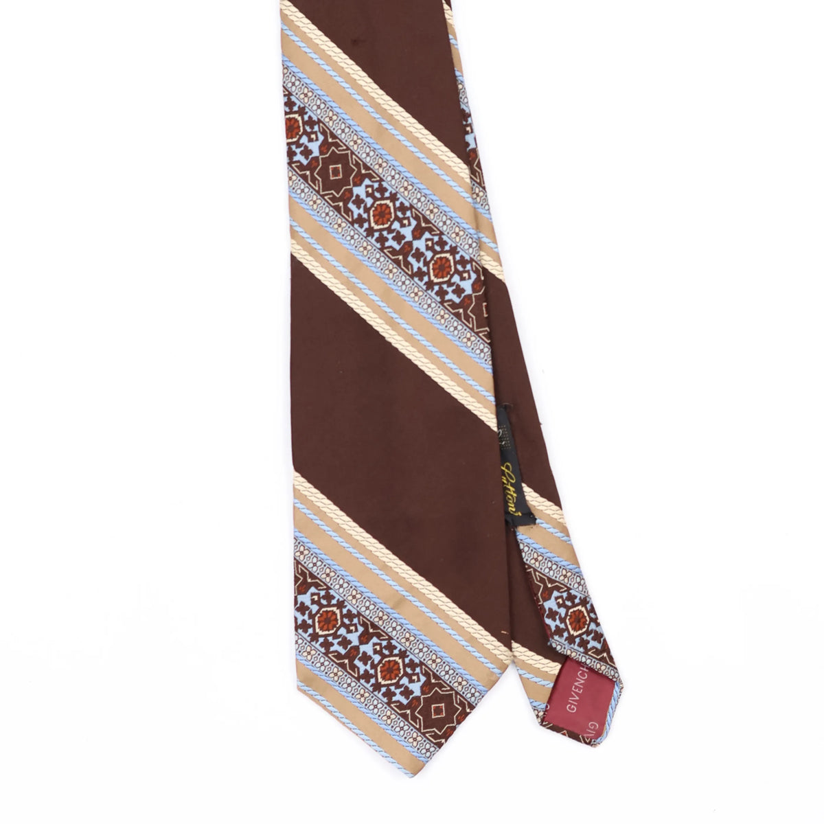 Front Front Detail of Vintage 1980's Givenchy Striped Patterned Tie