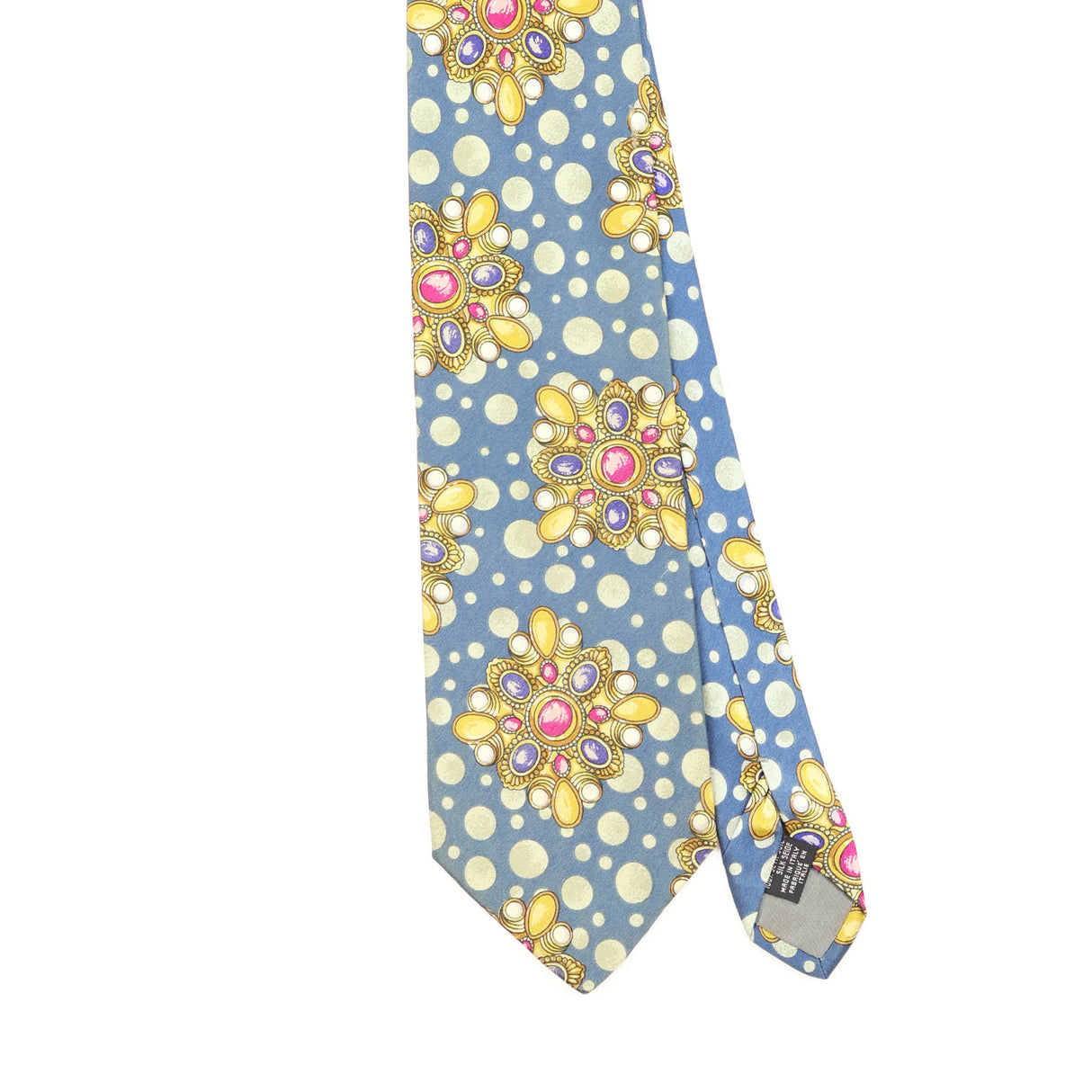 Front Front Detail of Vintage 1990's Kenzo Jewels Abstract Patterned Tie