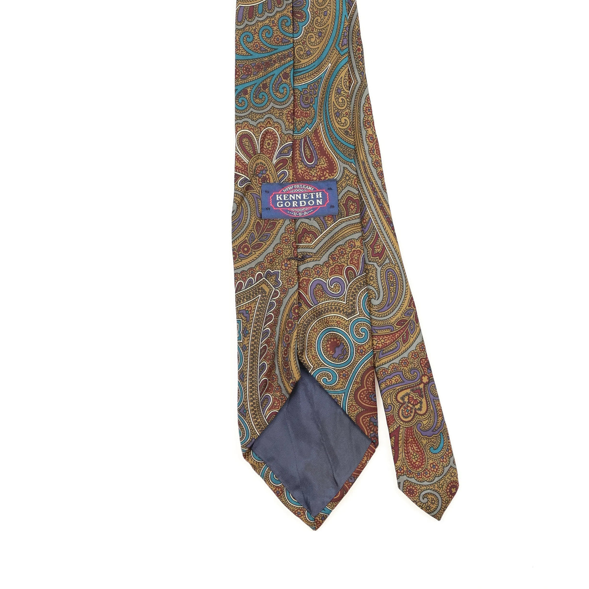Back Back Detail of Vintage 1990's Paisley Patterned Tie