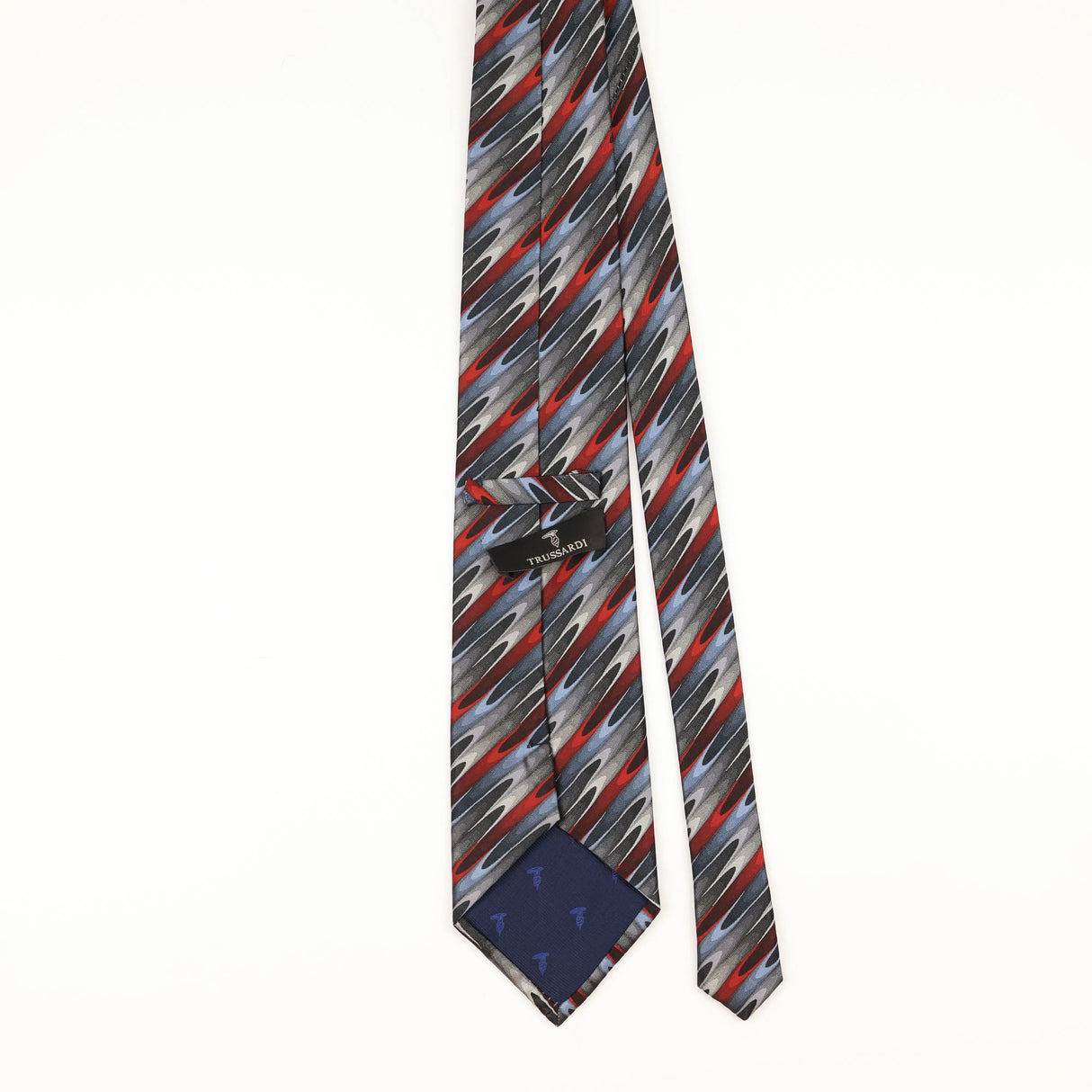 Back of Vintage Trussardi Illusion Abstract Patterned Tie