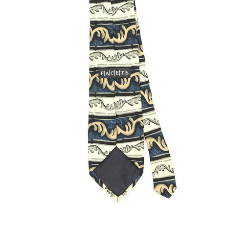 Back Back Detail of Vintage 1990's Geometric Patterned Tie