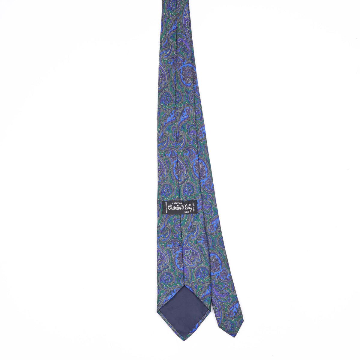 Back Back of Vintage 1980's Paisley Patterned Tie