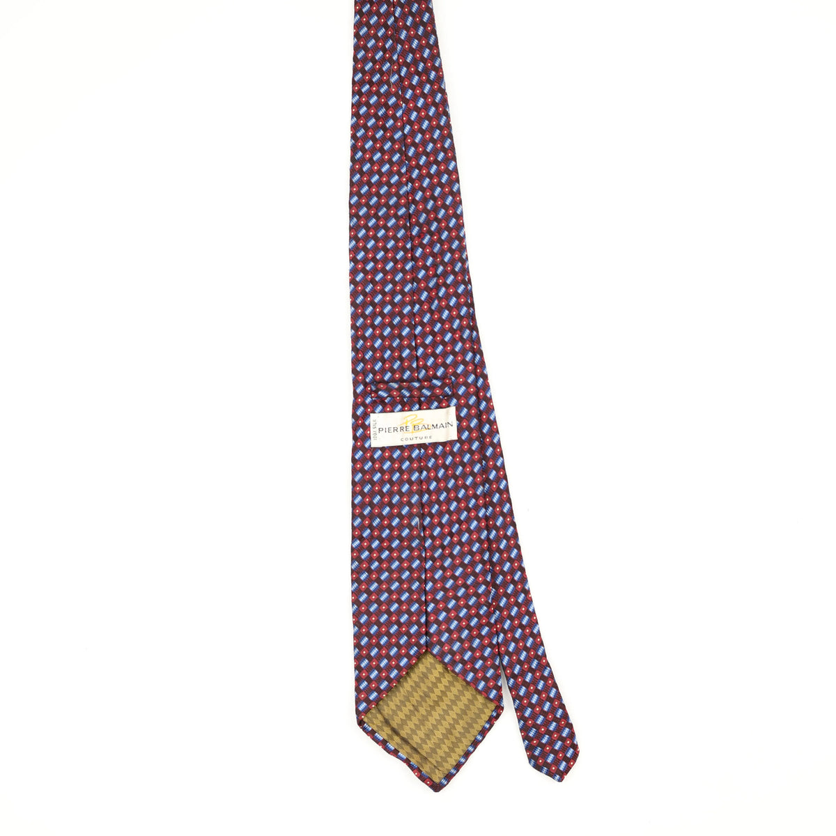 Back Back of Vintage 1990's Pierre Balmain Geometric Patterned Tie