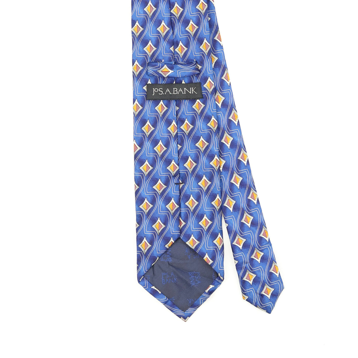 Back Back Detail of Vintage Jos. A. Bank Diamonds Geometric Patterned Tie
