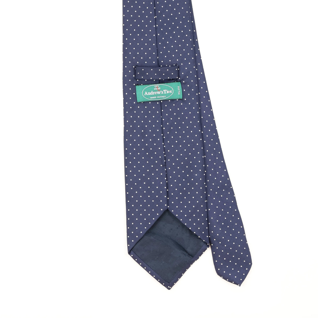 Back Detail of Vintage 1990's Polka Dot Patterned Tie