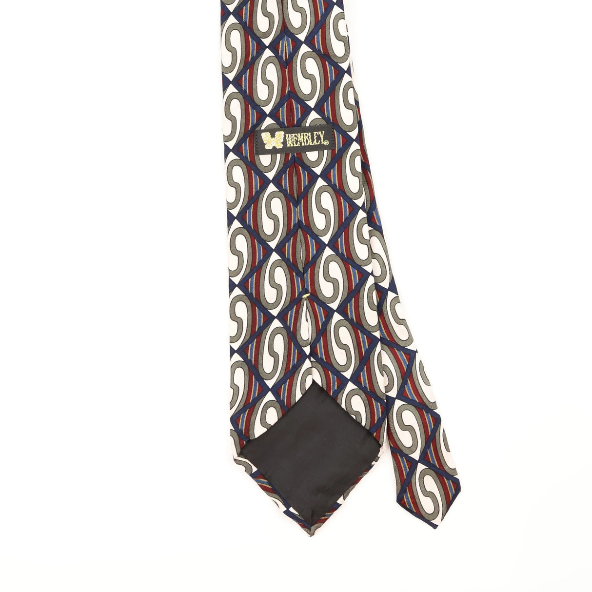 Back Detail of Vintage 1990's Wembley Geometric Patterned Tie