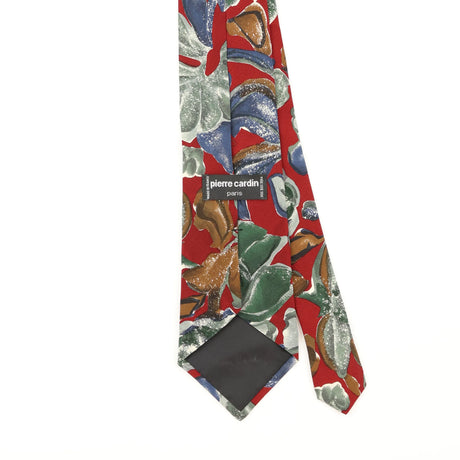 Back Detail of Vintage 1980's Pierre Cardin Floral Patterned Tie