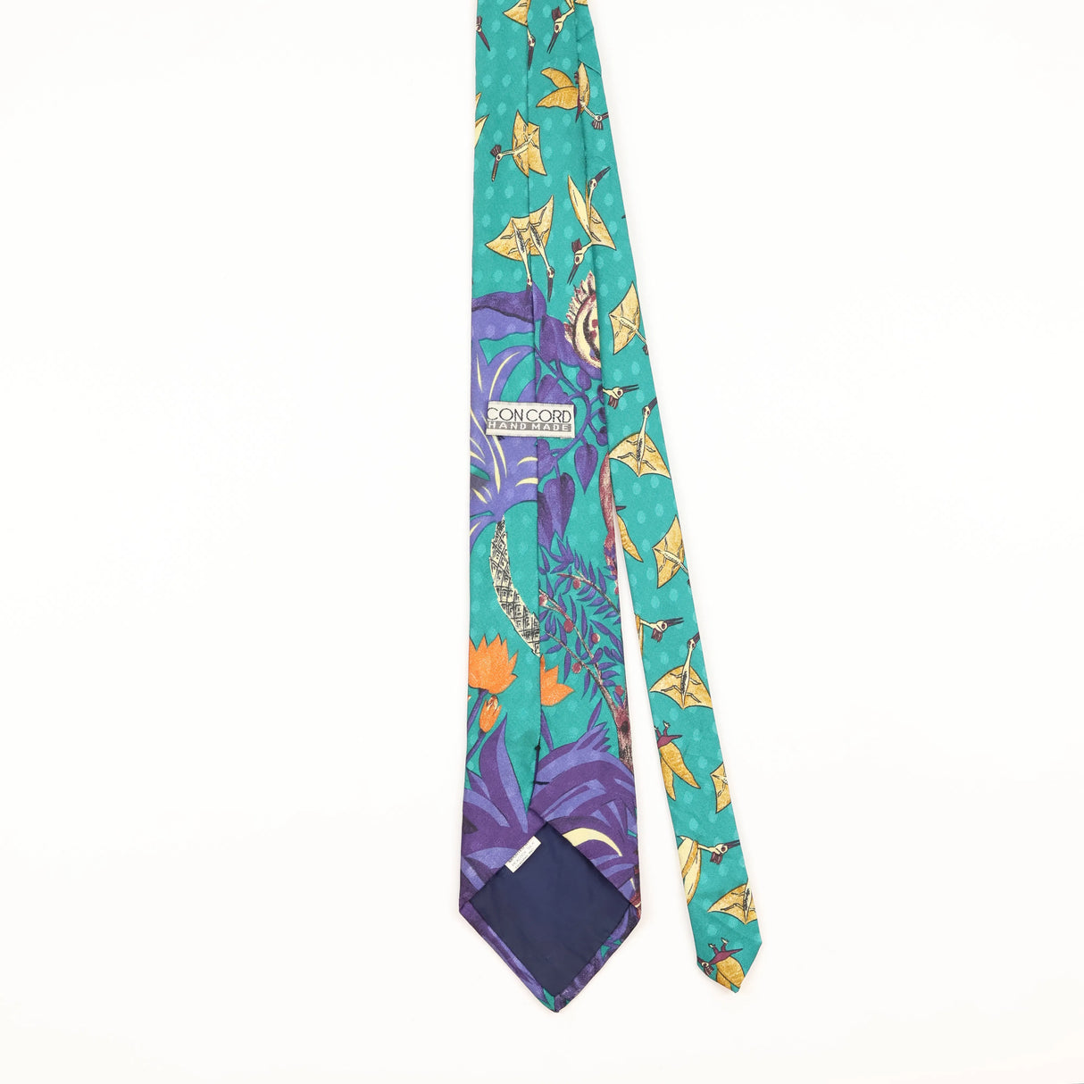 Back of Vintage 1990's Dinosaurs Animal Print Patterned Tie