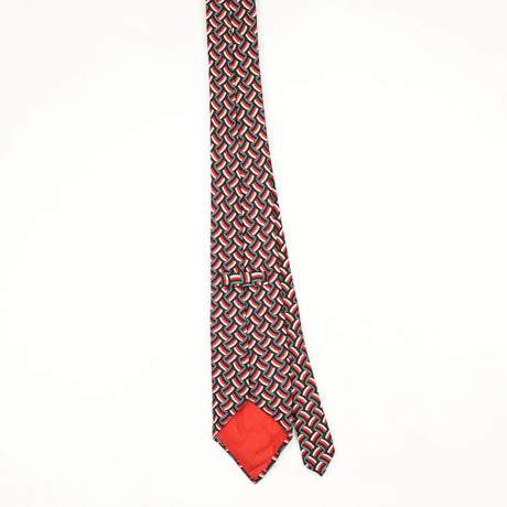 Back Back of Vintage 1990's Turnbull & Asser Geometric Patterned Tie