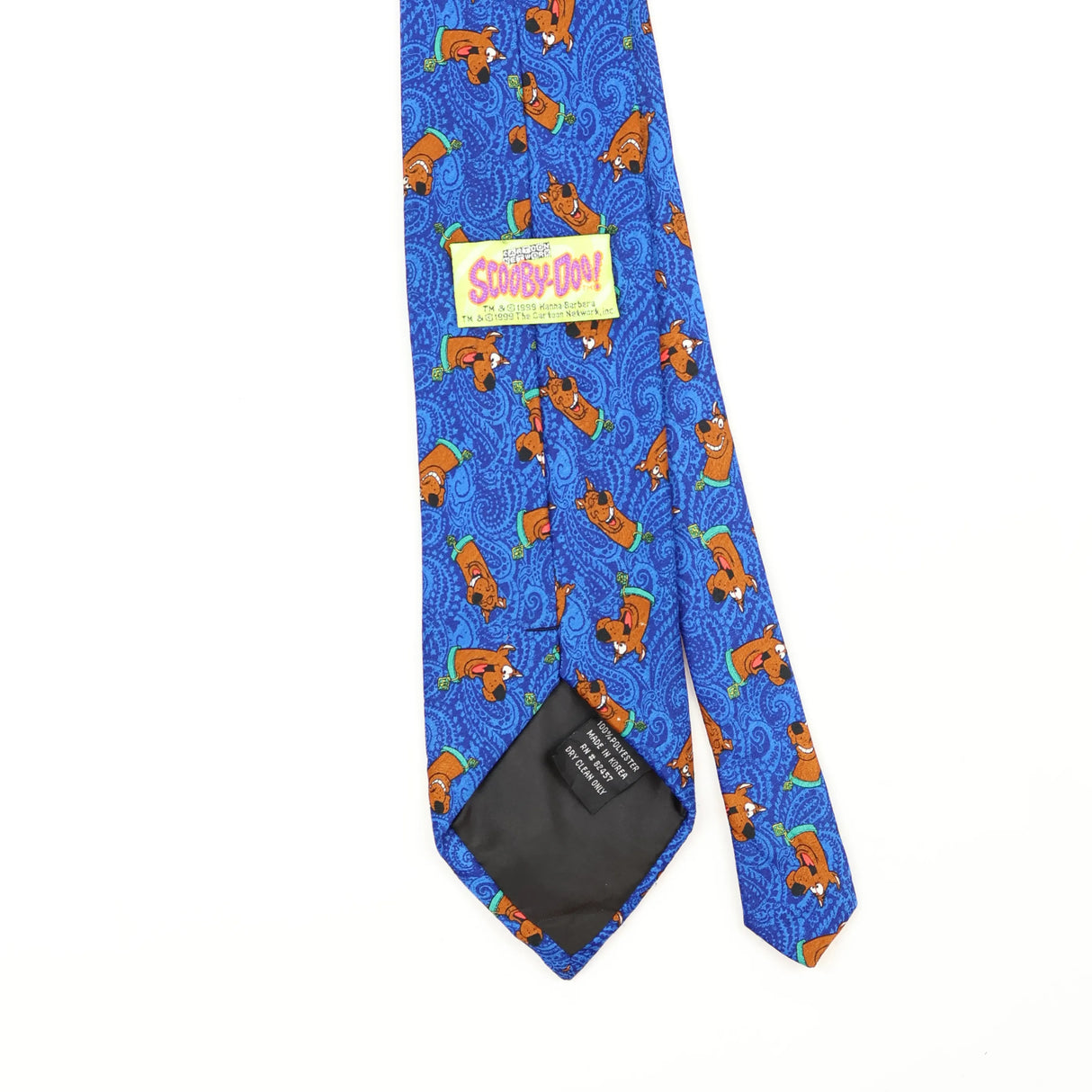 Back Back Detail of Vintage 1990's Scooby Doo Cartoon Patterned Tie