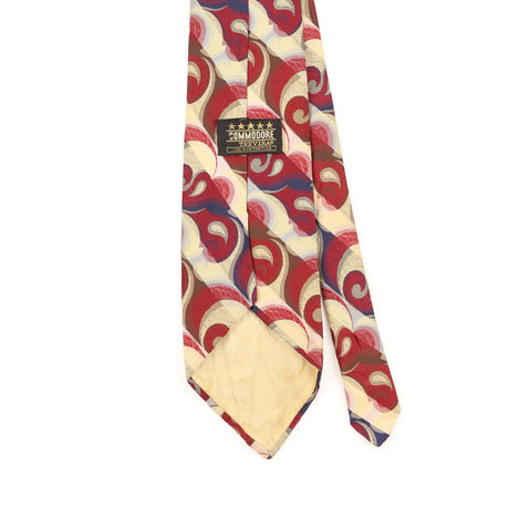 Back Detail of Vintage 1980's Geometric Patterned Tie