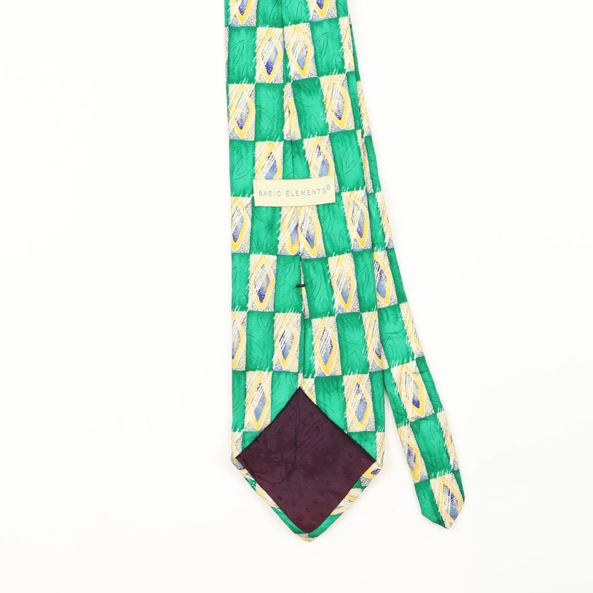 Back Detail of Vintage 1990's Geometric Patterned Tie