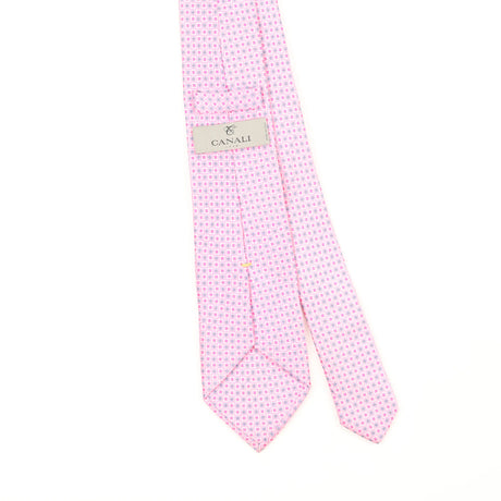 Back Back Detail of Vintage Canali Geometric Patterned Tie