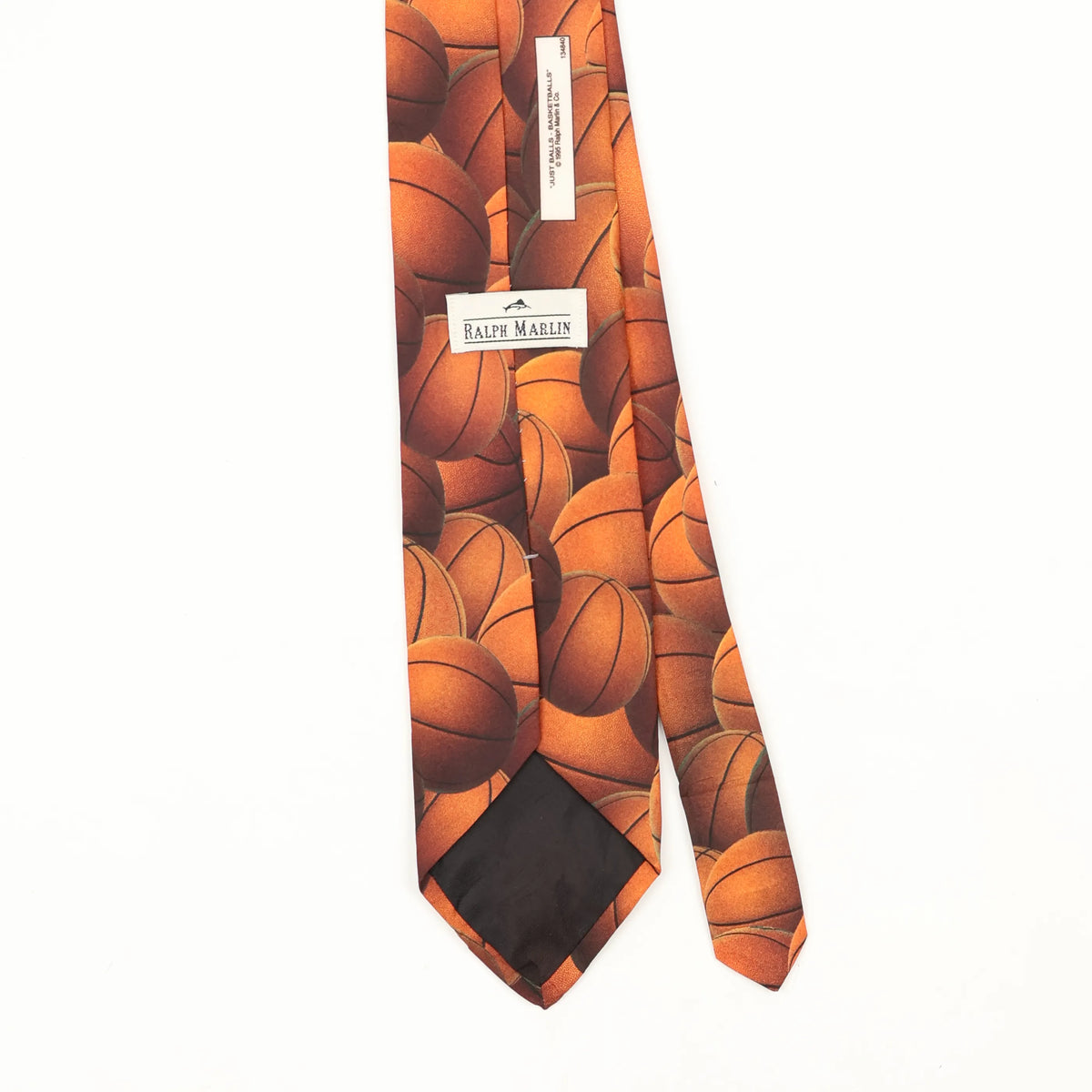 Back Back Detail of Vintage 1990's Ralph Marlin Just Balls Geometric Patterned Tie