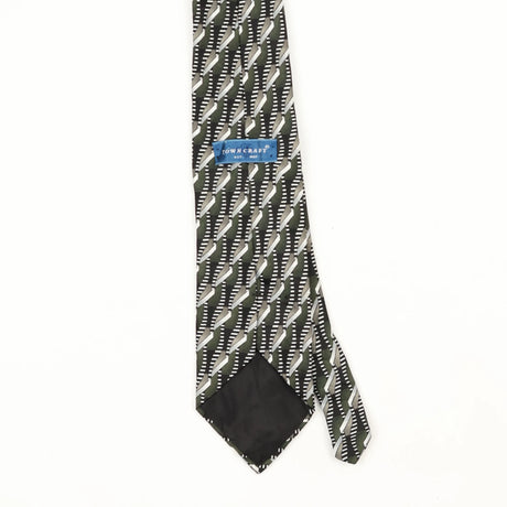 Back Back Detail of Vintage 1990's Towncraft Geometric Patterned Tie