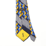 Back Back Detail of Vintage 1980's Yves Saint Laurent Geometric Patterned Tie