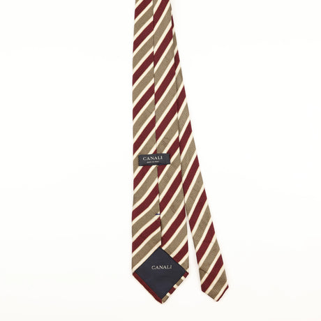 Back of Vintage 1990's Canali Striped Patterned Tie