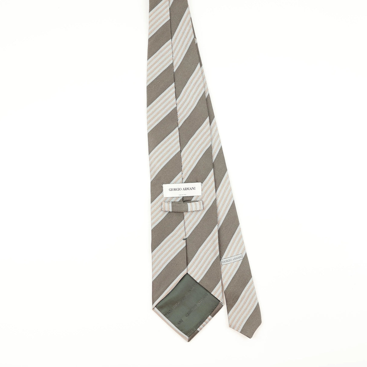Back of Vintage 1990's Giorgio Armani Striped Patterned Tie