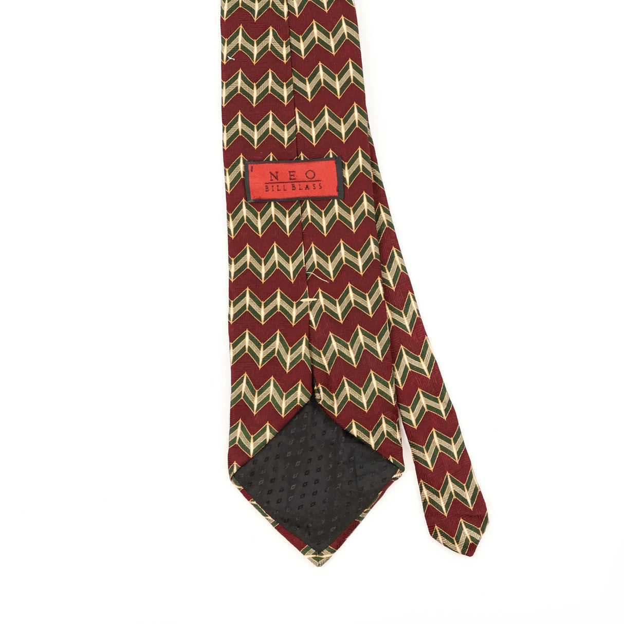 Back Detail of Vintage 1990's Chevron Geometric Patterned Tie