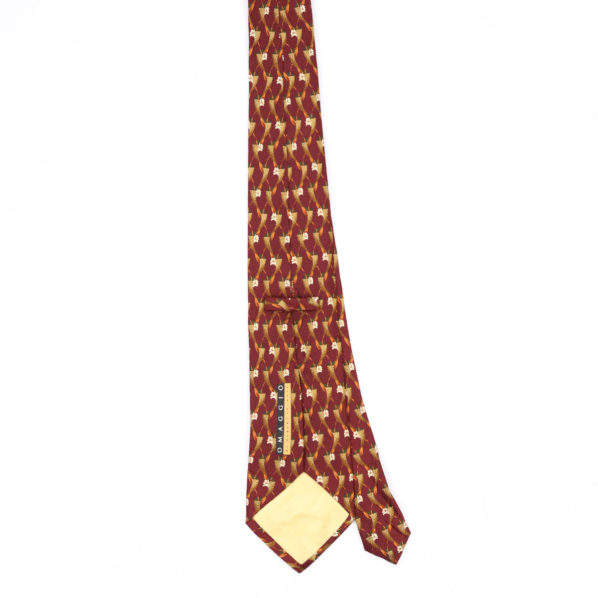 Back Back of Vintage 1990's Robert Talbott Omaggio Geometric Patterned Tie