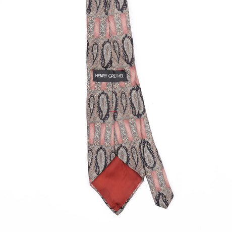 Back Back Detail of Vintage 1990's Henry Grethel Paisley Patterned Tie