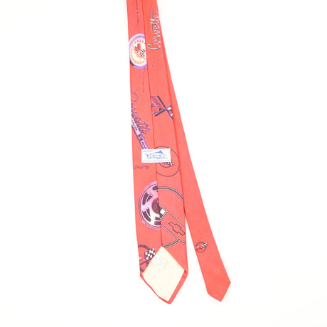 Back Back of Vintage 1990's Ralph Marlin Corvette Abstract Patterned Tie