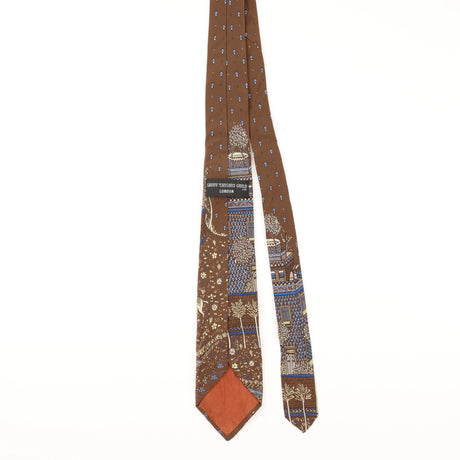Back of Vintage Horse Artwork Abstract Patterned Tie