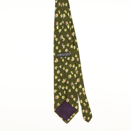 Back of Vintage 1990's Structure Daisy Floral Patterned Tie