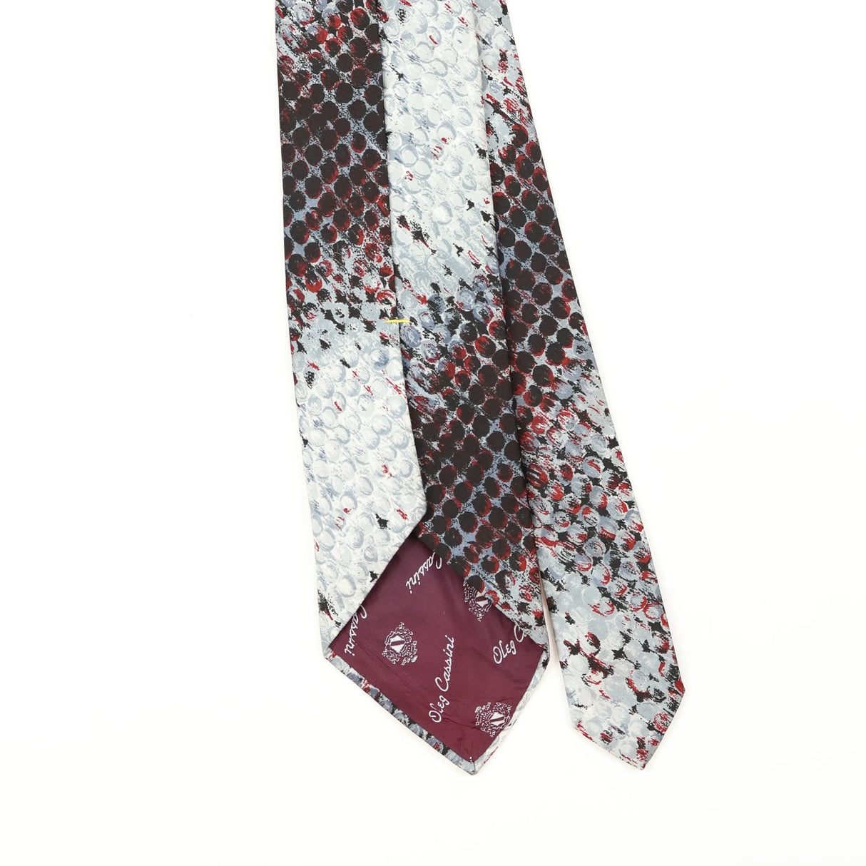 Back Back Detail of Vintage 1980's Oleg Cassini Snakeskin Animal Print Patterned Tie
