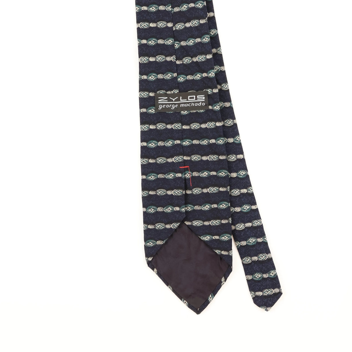 Back Detail of Vintage 1990's Zylos Geometric Patterned Tie