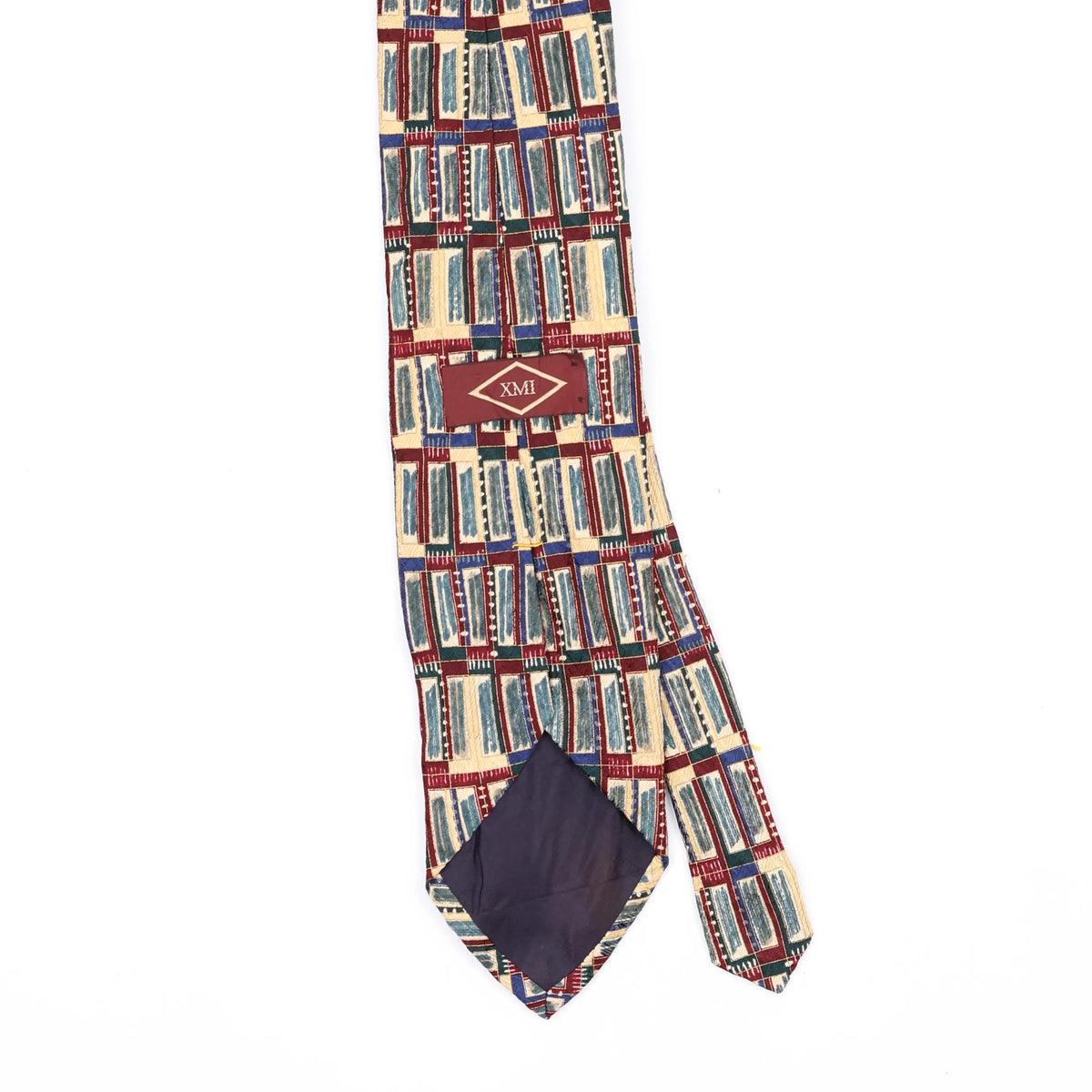 Back Back Detail of Vintage 1990's Geometric Patterned Tie