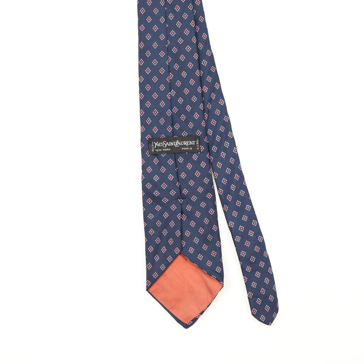 Back Back Detail of Vintage 1990's Yves Saint Laurent Diamonds Geometric Patterned Tie